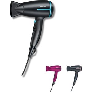 Beurer HC 25 Limited Editon 23 Reisföhn - Inklapbaar - Compact voor Wereldwijd gebruik - Snel Droog Haar en Perfecte Styling - Dankzij Ionenfunctie & Koude luchtstand - Zwart/aqua
