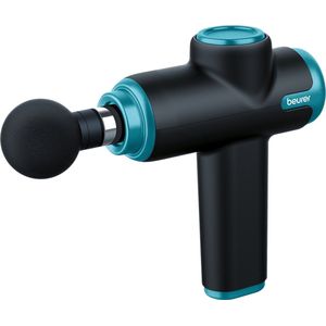 Beurer MG 99 Massage Gun Compact Limited Edition 2023 - Massageapparaat - Triggerpoints - 5 Intensiteitsniveaus - 4 Opzetstukken - 5 Uur draadloos gebruik - Krachtig vermogen - 3 Jaar garantie - Zwart/aqua