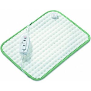 Beurer Elektrisch Warmtekussen | 44 x 33 cm | HK Comfort - BASIC1 | 3 Warmtestanden | Snelle opwarming | Automatische uitschakeling | Wit/groen