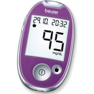 Beurer - GL 44 - Bloedglucosemeter - Paars - Incl. prikhulp en 10 teststrips