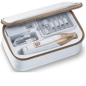 Beurer MP 64 manicure-/pedicureset, elektrische nagelverzorgingsset met batterij, 10 opzetstukken voor nagelverzorging voor mooie handen en voeten, met ledverlichting