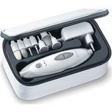 Sanitas SMA 35 elektrische manicure/pedicure set met 7 opzetstukken voor nagelverzorging, wit/zilver
