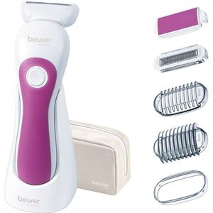 Beurer HL 36 Ladyshave - Elektrisch scheerapparaat vrouwen - 4 Opzetstukken / 2x Trimmer - Nat/droog - Waterresistant - LED licht - Anti allergeen - Incl. oplaadstation, borstel en opbergtas - 3 Jaar garantie