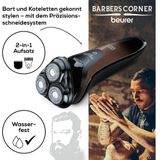 Beurer HR 8000 Scheerapparaat - 3 Dubbelrings koppen - Trimmer voor baard en bakkebaarden - Contour trimmer - Snel laden - LED display - Draadloos gebruik 60 min. of netvoeding - Waterbestendig (IPX 6) - 3 Jaar garantie