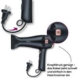 Beurer - HC 55 - Haardroger - Zwart - 2000 Watt - 3 Warmte standen - 2 Opzetstukken