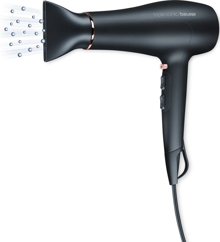 Beurer HC 50 Föhn – Haardroger – Triple ionisch – Krachtig 2200 Watt – 2 Opzetstukken - Diffuser – 3 Warmtestanden – Koude lucht – 2 Blaasstanden – Soft touch - 3 Jaar garantie
