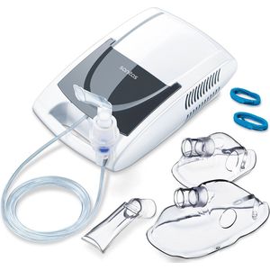 Sanitas SIH 21 Inhalator - Vernevelaar - Aerosoltoestel - Voor volwassenen en kinderen - Persluchttechnologie - Desinfecteerbaar - Medisch product - Incl. monstuk & 2 maskers - Netvoeding - 2 Jaar garantie