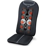 Beurer MG 205 Shiatsu massagestoelkussen, rugmassage, licht- en warmtefunctie, 4 massagekoppen, met handschakelaar, zwart/grijs