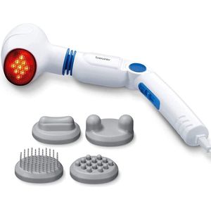 Beurer MG 40 Massageapparaat – Massage Gun - Infrarood warmte – Flexibele handgreep - Triggerpoints ��– Trilling massage - 3 Intensiteitsniveaus - 4 Opzetstukken – 3 Jaar garantie