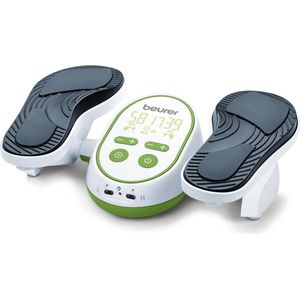 Beurer FM 250 Vital Legs Voetmassageapparaat – EMS – Elektro stimulatie - Stimuleert bloedsomloop – Impulsmassage - Timer - Incl. 2 onderbeenmanchetten, afstandsbediening, netadapter & batterijen - 3 Jaar garantie