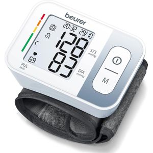 Beurer BC28 polsbloeddrukmonitor met hartslagdetectie, volledig automatische bloeddruk en pulsmeting, kleurgecodeerde WHO-risico-indicator, gecertificeerd medisch apparaat
