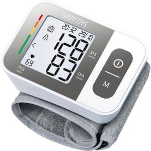 Sanitas SBC 15 polsbloeddrukmeter, volautomatische bloeddruk- en polsmeting, met aritmiedetectie en gekleurde risico-indicator voor het classificeren van de meetresultaten