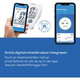 Beurer BM 26 Bloeddrukmeter Bovenarm – Beste Koop Consumentenbond 2025 – Voor Gezin: 4 Gebruikers – Manchet 22-35 cm - Herkent Hartritmestoornissen – Risico-indicator – Scan & Save met App – Medisch Gecertificeerd – Incl. Batterijen – 5 Jaar Garantie