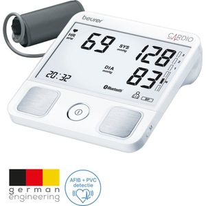 Beurer BM 93 Cardio ECG Bloeddrukmeter bovenarm - ECG-functie - Bluetooth® - HealthManager Pro app - BM 93 cardio - Rapport voor dokter - Onregelmatige hartslag - Risico-indicator - 5 Jaar garantie