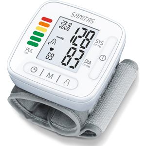 Sanitas SBC 22 Bloeddrukmeter pols - Hartslagmeter - Getest 'Goed' - Onregelmatige hartslag - Risico-indicator - Manchet pols 13.5 - 19.5 cm - 2 x 60 Geheugenplaatsen - LCD display - Incl. batterijen - 2 Jaar garantie