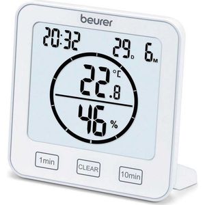 Beurer Hygrometer HM 22, kamerklimaatregeling, temperatuur- en relatieve vochtigheidsmeting, met timer en geluidssignaal