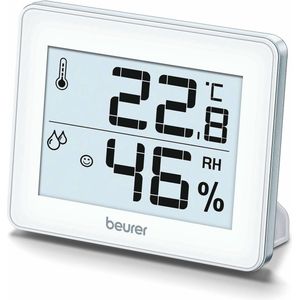 Beurer HM 16 Thermo-hygrometer - Thermometer - Luchtvochtigheid - Binnen - Smiley display - °C / °F - Incl. batterij - 3 Jaar garantie - Wit