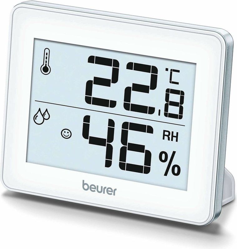 BEURER HM 16 Thermo-Hygrometer, Kontrolle von Temperatur und Luftfeuchtigkeit Innenwetterstation (Mit Smiley-Indikation, ideal für zuhause oder im Büro)