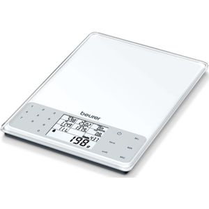 Beurer DS 61 Digitale Dieet Keukenweegschaal - Analyse 950 levensmiddelen - Touch bediening - Tarra functie - Tot 5 kg - Incl. batterijen - 3 Jaar garantie - Wit