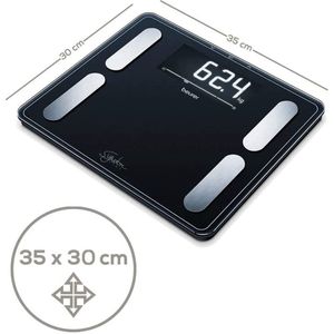 Personenweegschaal - Zwart - Veiligheidsglas - XXL Display