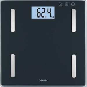 Beurer - BF180 - Digitale Glazen Lichaamsvet BMI Badkamerweegschaal - Zwart - Glas