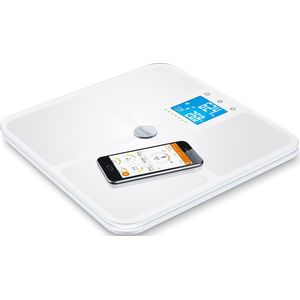 Beurer BF 950 White diagnoseweegschaal, meting van lichaamsvet en -water en spier- en botmassa, berekening van caloriebehoefte en BMI, incl. app-koppeling met gecertificeerde gegevensbescherming