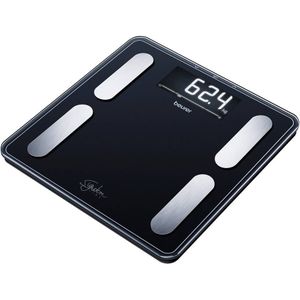 Beurer BF 405 diagnoseweegschaal, nauwkeurige lichaamsanalyse voor max. 8 personen, meting van lichaamsvet, met verlicht XL-display, belastbaar tot 200 kg, app-aansluiting inbegrepen