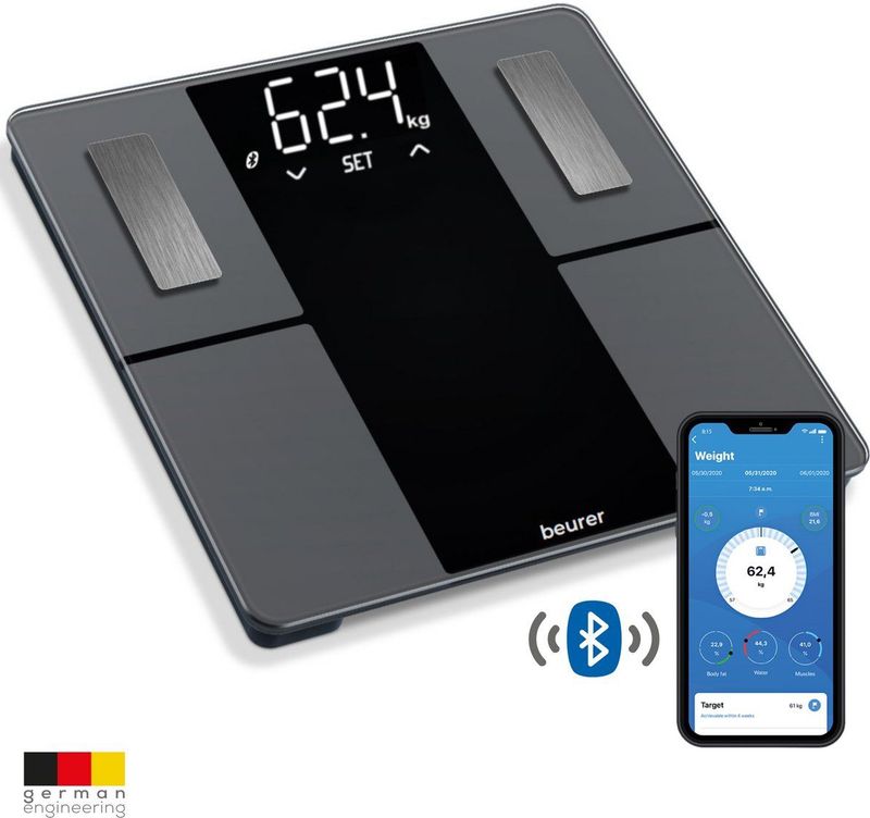 Beurer - BF 500 Super Black Edition - Bluetooth® Lichaamsanalyse Weegschaal - Zwart