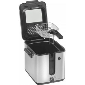 WMF KITCHENminis® Friteuse met frietsnijder, Compact & stijlvol design, Geïntegreerde Filter voor minder geur, Instelbare Temperatuur (150 -190°C), Veilige bediening