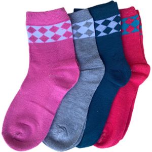 green-goose® Bamboe Dames Sokken - Maat 39-42 - 4 Paar - Zwart, Beige, Blauw - 85% Bamboe - Zacht, Admenend en Duurzaaam!