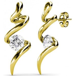 MYC-Paris - Spiraaloorbellen - Kristal - Oostenrijks Kristal - 18k Verguld