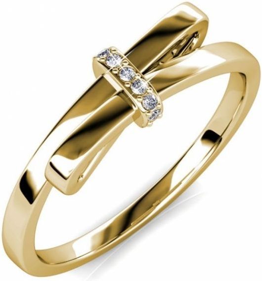 Bague - Luminous Bow - Sieraden Accessoire - Kristal d'Autriche - 18k Verguld