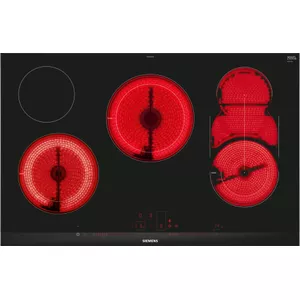 Siemens EF645BNN1E iQ300 Elektrische kookplaat, 4 verwarmingselementen, 58,3 cm, kinderbeveiliging, glaskeramiek, roestvrij staal