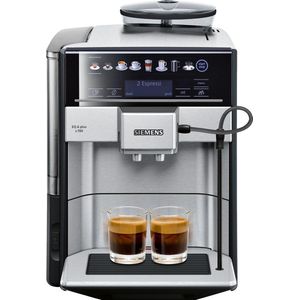SIEMENS Volautomatisch koffiezetapparaat EQ6 plus s700 TE657503DE, dubbele tasfunctie, keramische maalwerk, veel koffiespecialiteiten, automatische stoomreiniging, roestvrij staal