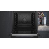 Siemens iQ700 Einbau-Backofen mit Backofenassistent, schwarz, HB774G1B1