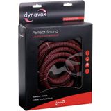 Dynavox Perfect Sound Lautsprecherkabel, Paar, Flexibles High-End Lautspecher-Kabel mit hochwertigen Bananensteckern, konfektioniert, Farbe schwarz/rot, Länge 2 m