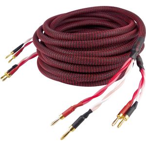 Dynavox 207299 Audio Aansluitkabel [2x Bananenstekker - 2x Bananenstekker] 5 M Zwart/Rood