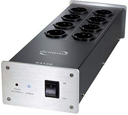 Dynavox - X4100 - Stekkerdoos - Geborsteld Aluminium - 8 Aansluitingen