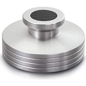 Dynavox Platenspeler Stabilizer PST330, contactgewicht voor platenspeler van aluminium, gewicht 330 g, met carbonoppervlak en inlay, zilver