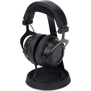 Dynavox Hoofdtelefoonstandaard KH-1000, universele houder met metalen behuizing voor gaming-headsets en over-ear hoofdtelefoon, siliconen pad voor beugel en kabelhouder, zwart