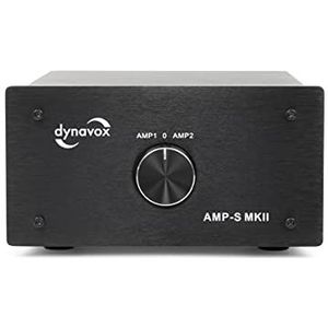 Dynavox AMP-S MKII Metalen versterker- en luidsprekerschakelaar voor stereo en surround versterker, aansluiting via banaanstekker of terminal, zwart