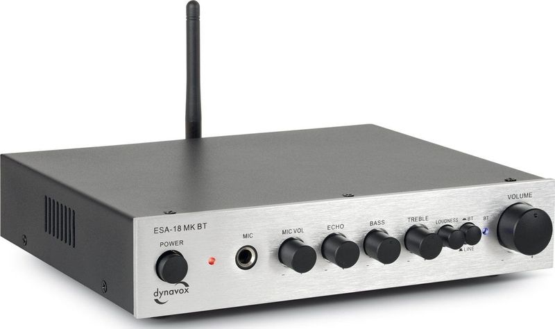 Dynavox ESA-18 MK Bluetooth versterker zilver