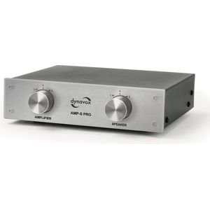 Dynavox AMP-S PRO Schakelaar voor 2 Versterker op 1 Set Speakers - Zilver