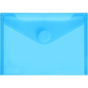 10 x Foldersys Dokumentenmappe A6 quer PP Klettverschluss blau transpa