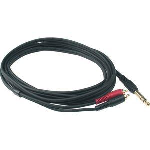 AY3-0200 Y-kabel, 6,35 mm jack naar 2 x cinch-stekker, 2 m
