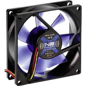 NoiseBlocker - BlackSilent X1 - PC-Ventilator - Zwart - 80 x 80 x 25 mm