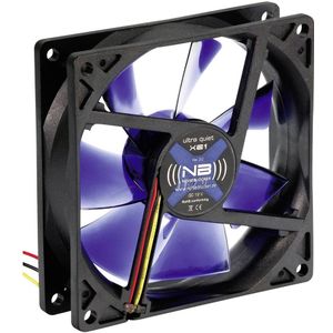NoiseBlocker BlackSilent XE1 PC-ventilator Zwart, Blauw (transparant) (b x h x d) 92 x 92 x 25 mm