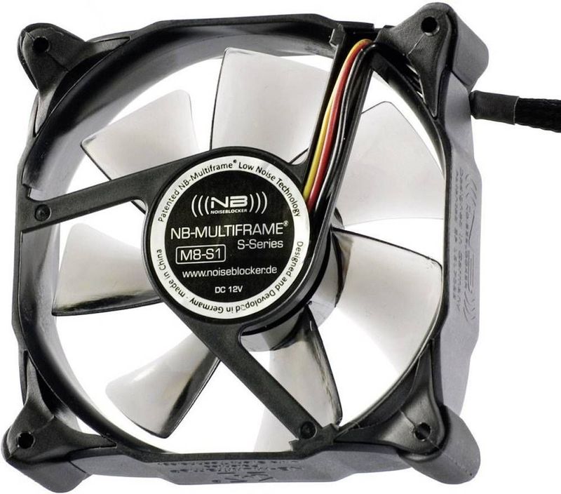 NoiseBlocker - Multiframe M8-S1 - PC-ventilator - Zwart, Grijs - 80 x 80 x 25 mm