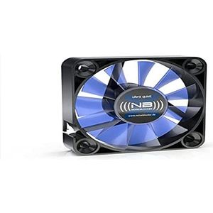 Blacknoise Zwarte Stille Ventilator XM-2 - Case ventilator - 40mm - Zwart met blauwe vleugels - 14 dBA
