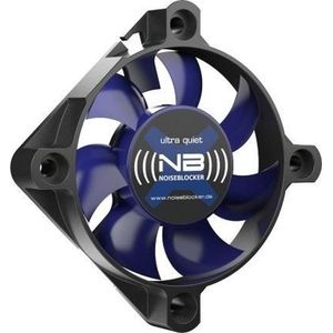 Blacknoise Zwarte Stille Ventilator XS-1 - Case ventilator - 50mm - Zwart met blauwe vleugels - 16 dBA
